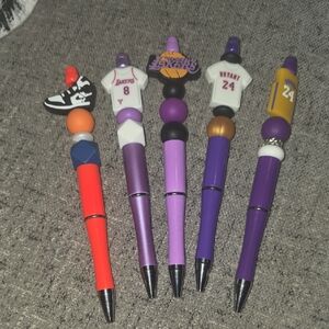 Los Angeles Lakers Purple Ballpoint Pen with Jersey Charm